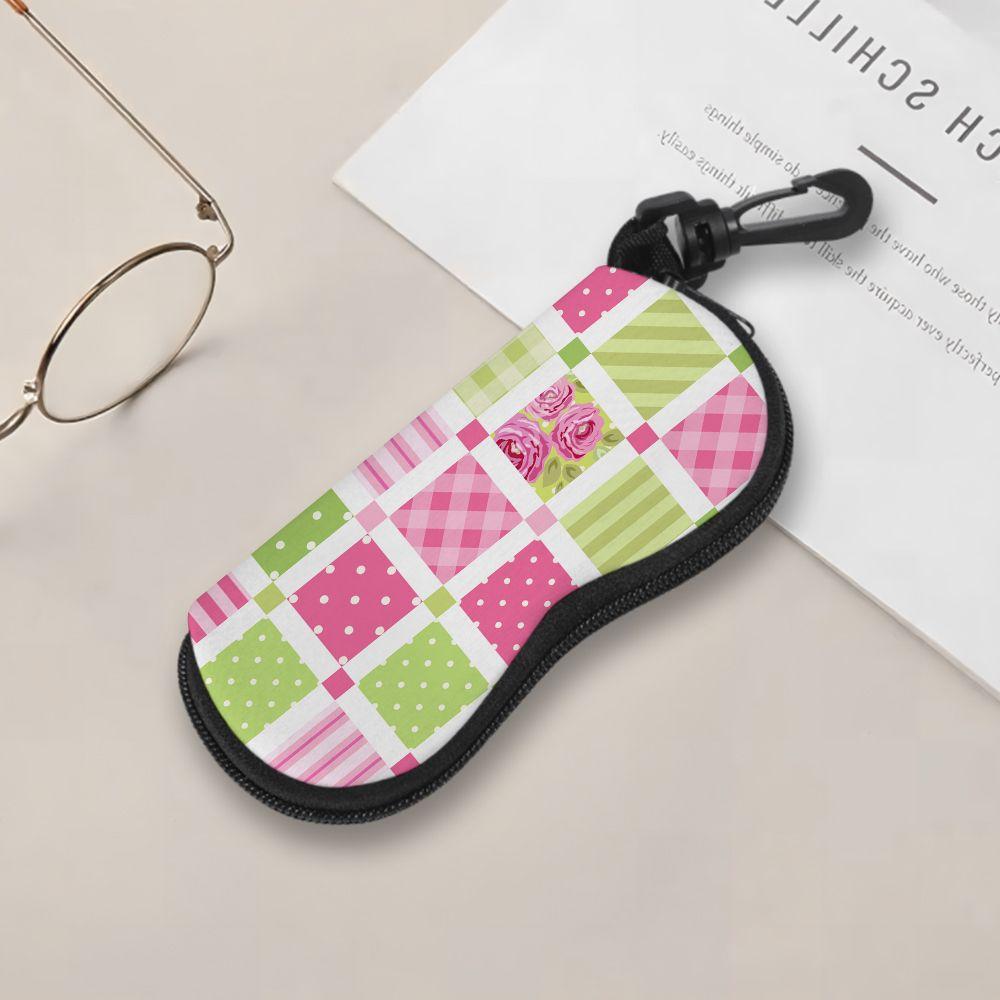 Vintage Floral Patchwork Print Soft Eyeglasses Sunglasses Case,Portable Anti Scratch Spectacle Pouch,Lightweight Protective Eyewear Bag for Travel