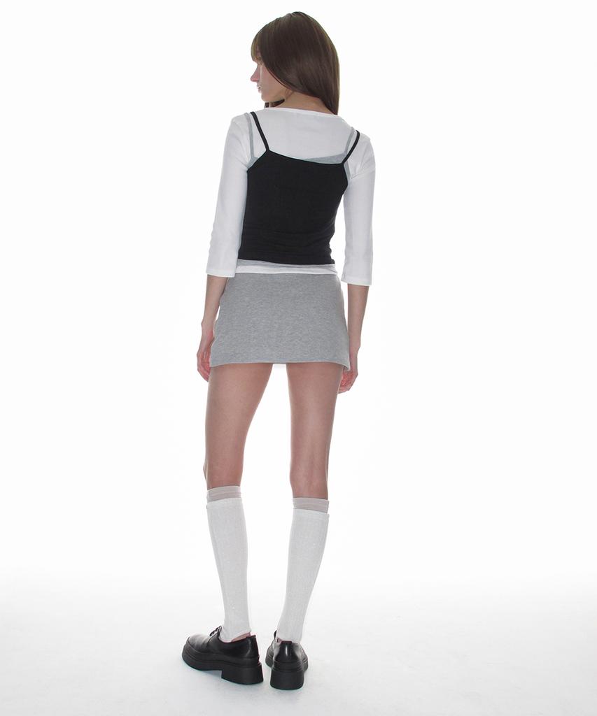 Crank Pk Micro Skirt_Melange Gray
