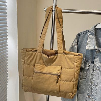 New Tote Bag Female Simple Fashion Student Class Shoulder Bag Hand Bag Large Capacity Nylon Bag