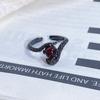 Dark Series Personality Trendy Cool Love Open Ring Irregular Inlaid Zircon Punk Retro High Sense Ring Woman