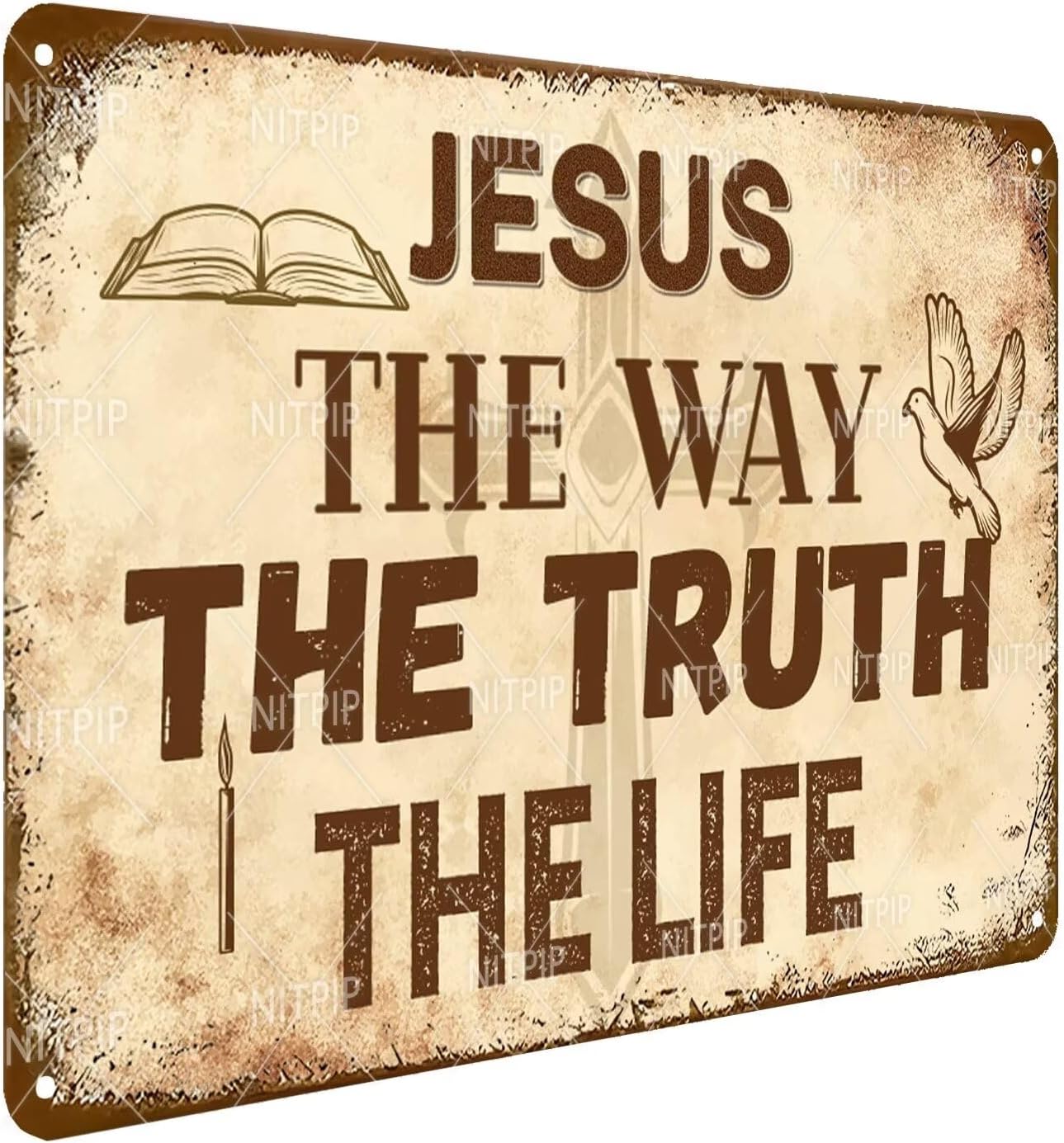 

Jesus The Way The Truth The Life Metal Tin Sign Christian Prayer Metal Sign Art Decor Christian Quotes Gifts Prayer Positiv 20x30cm（7.8x11.8inch）