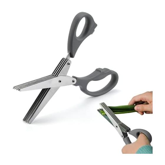 Coolooda Kitchen Scissors, Shredder Scissors, Shredder Scissors, 5 Blades, Kitchen Shears, Shredder Scissors, For cutting fresh herbs, mint, parsley,
