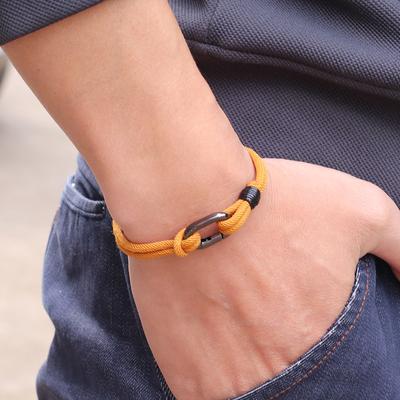 Pulsera de cuerda milanesa trenzada de aleación ajustable hecha a mano con cadena ovalada y hebilla de resorte, regalo, joyería para hombres, mujeres y estudiantes