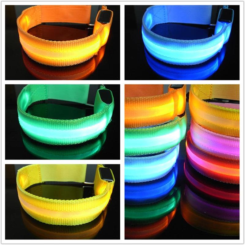 Outdoor Night Running Armband USB Rechargeable LED Light Sports Safety Belt Arm Leg Warning Wristband Cycling Bike Bicycle Light 7