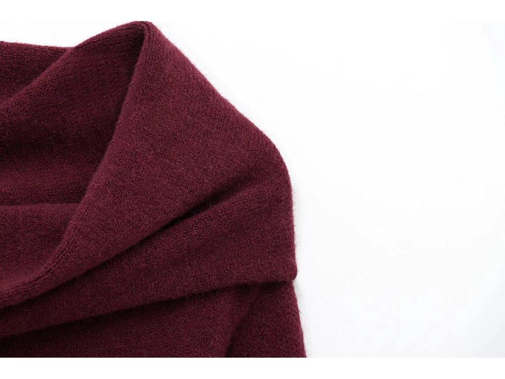 European and American Women's Fashion 2024 Autumn/Winter Street Style Pleated Knit Sweater