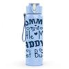 1PC Mommy's Little Man Daddy's Baby Print 750ml Color Plastic Sports Water Bottle Leakproof Flip Straw Lid Suitable for Sports Office Home Use