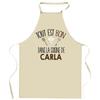 Kitchen Apron - Planetee « Everything Is Good In CARLA's Kitchen » - Durable Cotton - Made In France Printing - Adjustable Ties