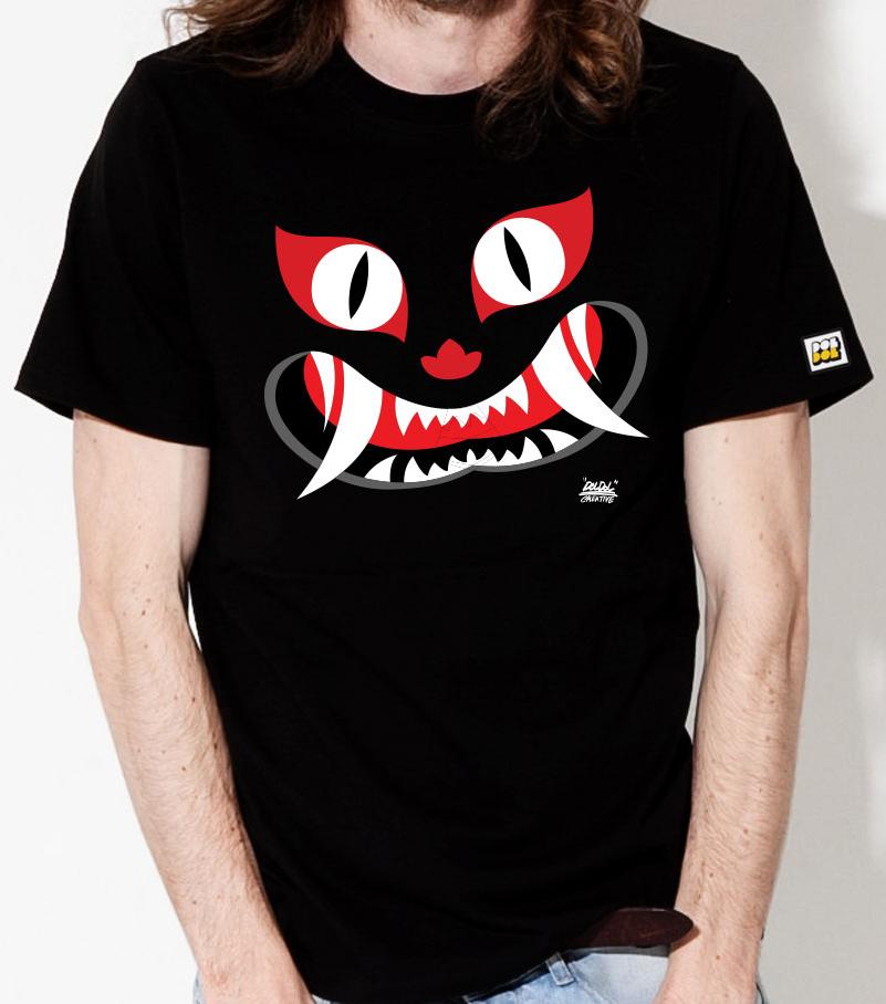 DOLDOL Dmk_T-Shirts_49 Devil Monkey Tiger Korea Graffiti T-Shirt Short Sleeve T-Shirt
