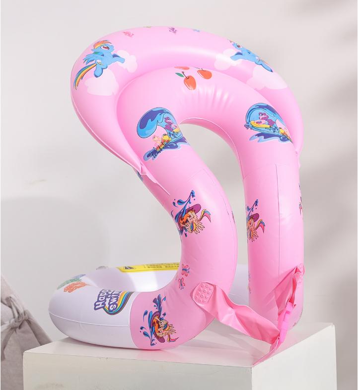 Inflatable Baby Swim Trainer Ring for Toddlers with Safety Seat and Leg Holes Suitable for Ages 2-6 Years Old Durable PVC Material Swim Aid One Size розовый