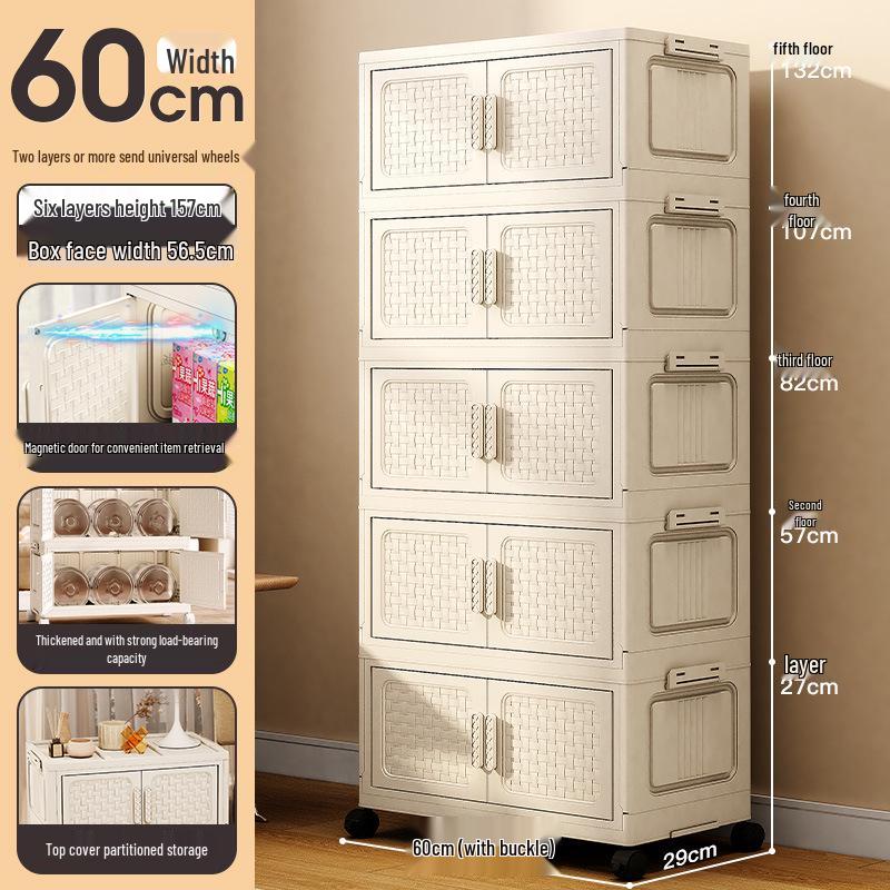 Thickened Foldable Multilayer Plastic Baby Wardrobe and Clothes Storage Cabinet
