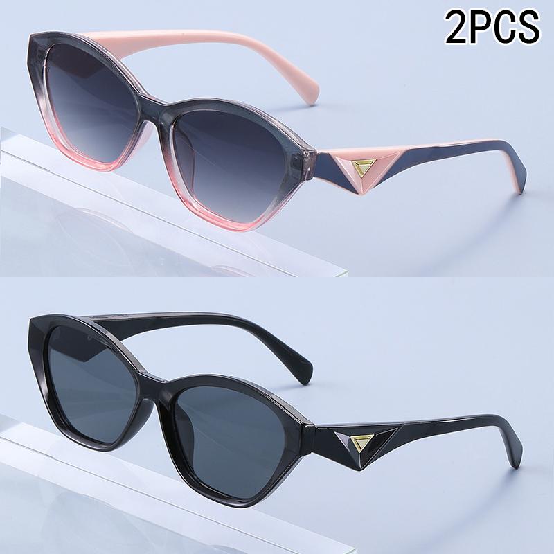 2/6PCS New Cat Eye Sunglasses Personalized Triangle Accessories Fashion Small Frame Ins Personalized Sunglasses Women JH3040