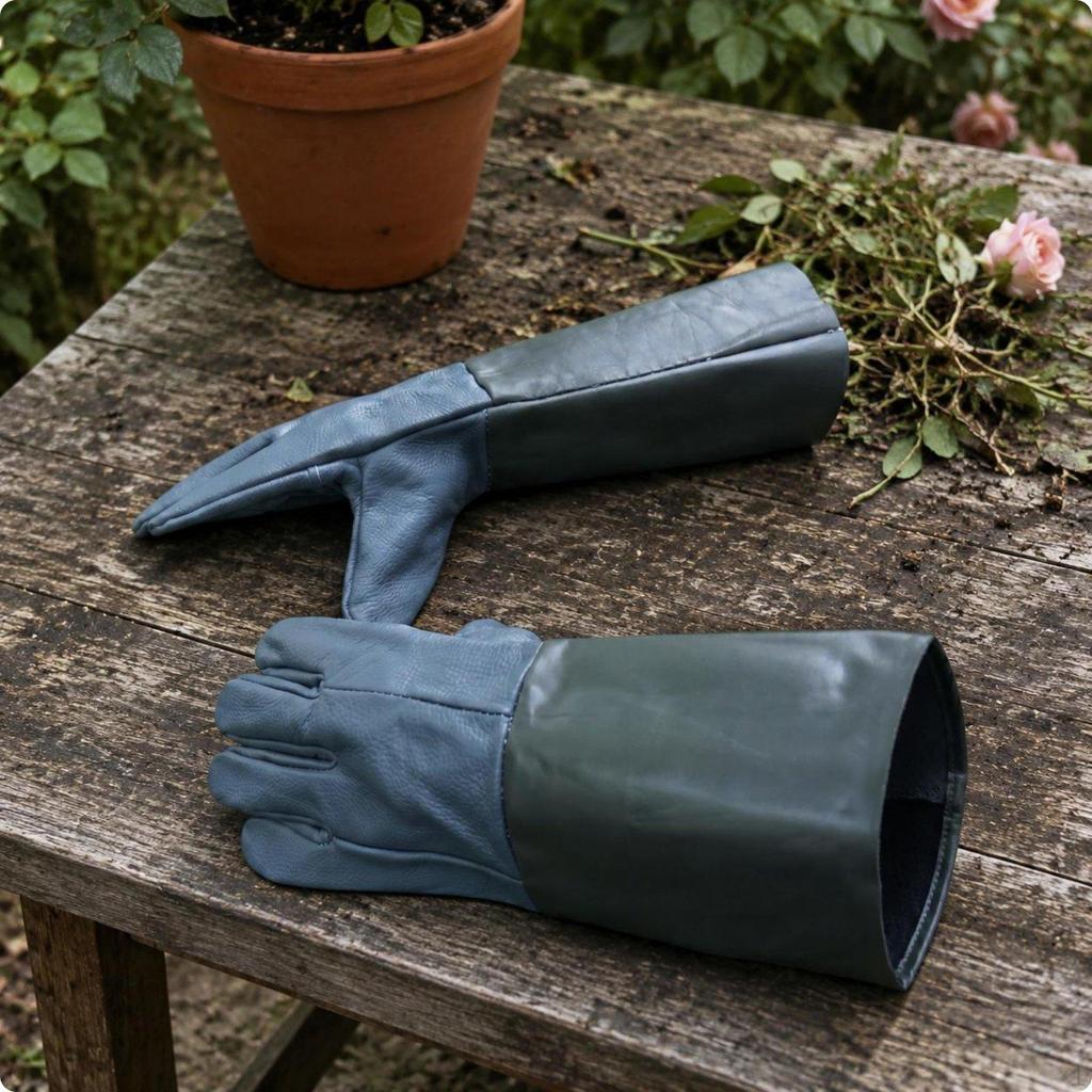Thorn Resistant Leather Gauntlet Forearm Protection Long Gloves