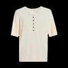 Chic V-Neck Knit Short Sleeve Top