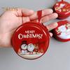 Children's Coin Purse Round Christmas Coin Pouch with Cartoon Pattern Zipper Closure Coin Case with Lanyard for Kids Coins Cash Keys Candies