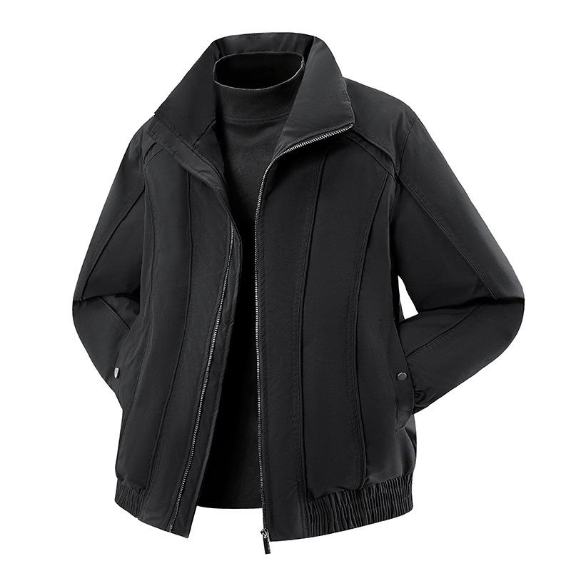 

Men s Stand Collar Duck Down Jacket - Thickened, Lightweight, Trendy Casual Business Outerwear L чорний