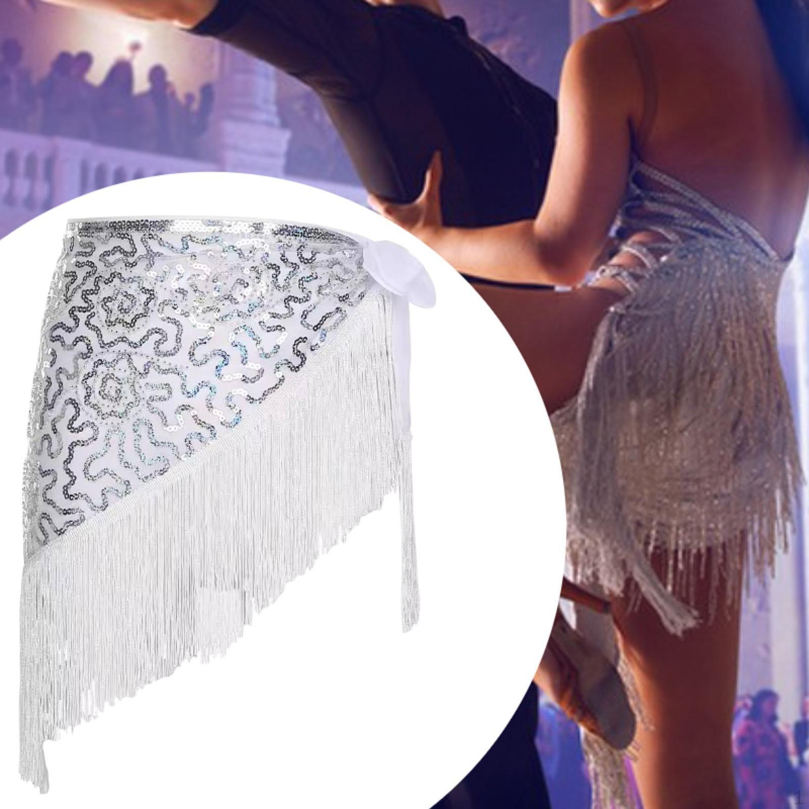 

Юбка для танца живота с шарфом на бедрах для реконструкции пляжа Ча Лето Silvery