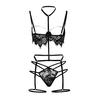 3PC Sexy Lingerie Lace Embroidery  G-string Thong  Underwear Sleepwear