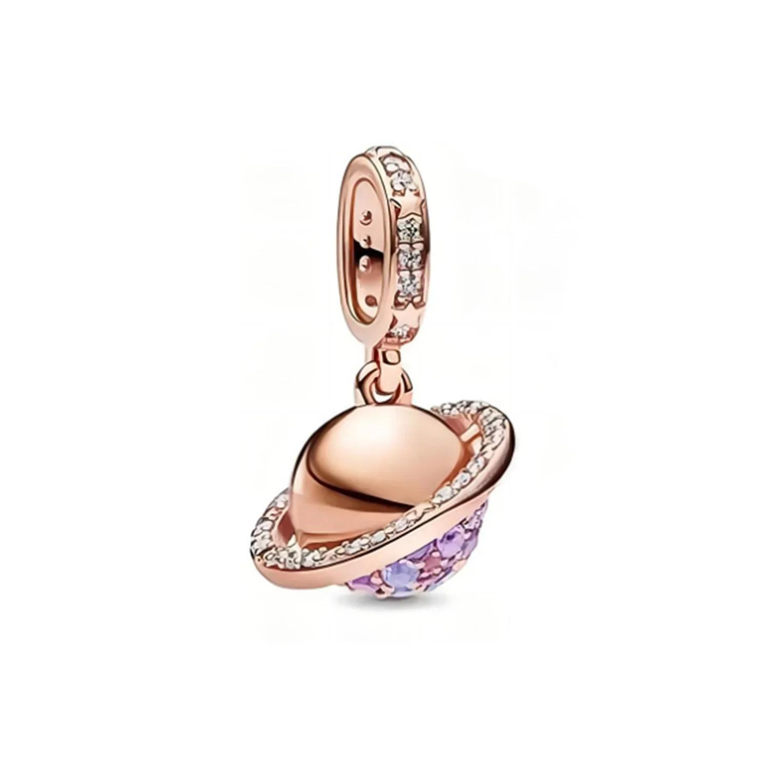 

Sparkling Copper Metal Charm Bead Components Rose Gold Snowflake Heart Birthstone Bead Component Designed For Women Necklace Do It Yourself Bracelet