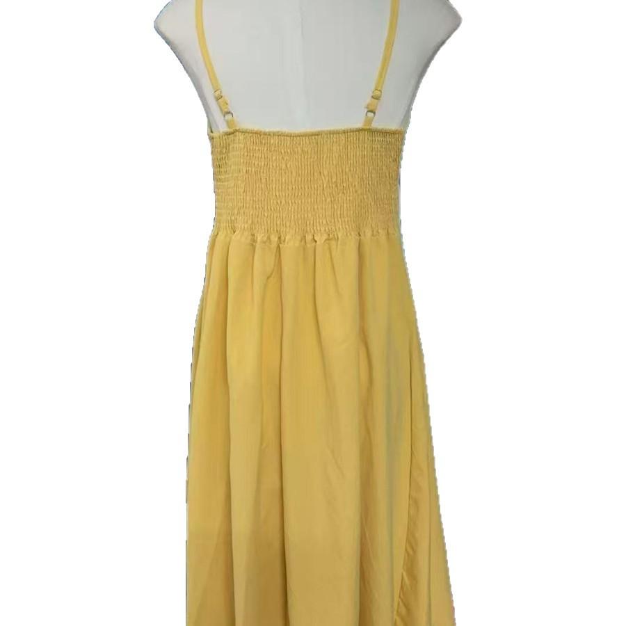[Welcome comparison] French small suspender dress women's clothing summer waist temperament long dress seaside vacation