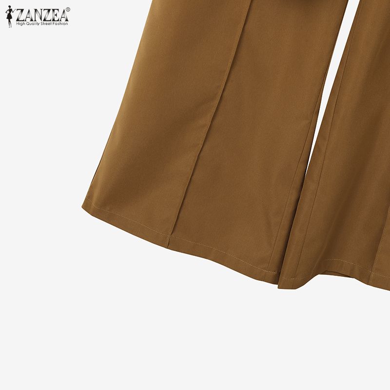 ZANZEA Lässiges zweiteiliges Anzug-Set für Damen mit langärmeliger Bluse und Hose