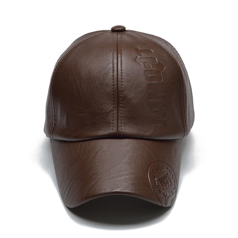 New Fashion Winter Unisex PU Leather Baseball Cap Outdoor Windproof Cold Protection Trucker Hats Street Personality Hip Hop Caps