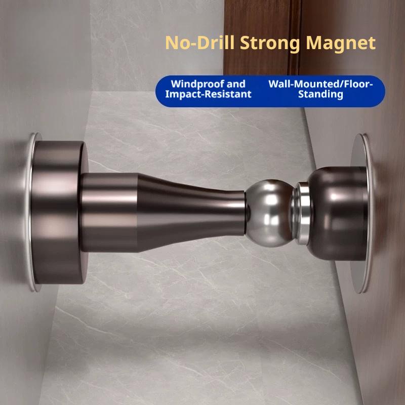 Heavy-Duty Magnetic Door Stopper Stainless Steel Strong New Design for Bedroom Home Safety
