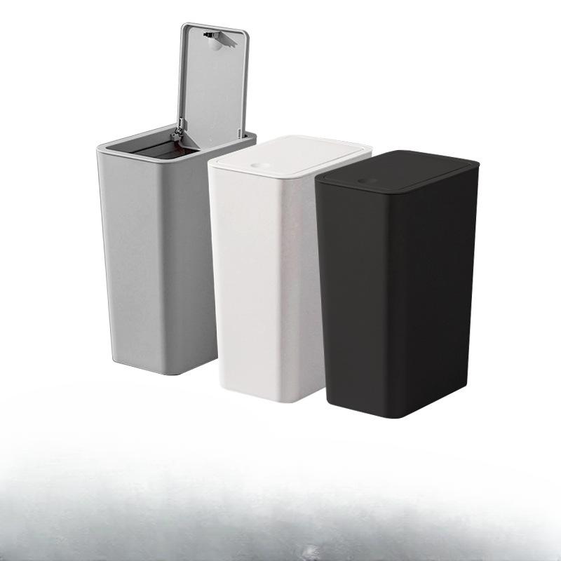 Square Trash Can Household Elastic Lid Type Household Kitchen Classification Toilet Press Toilet Garbage Bin with Lid