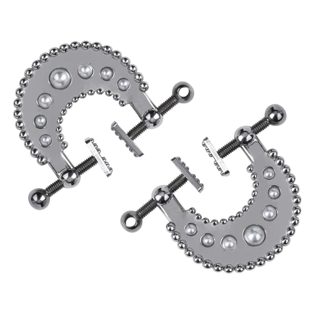 Adjustable Heavyweight Breast Clips Couple Sex Play SM Game With Belt Disc Shape Nipple Clamps