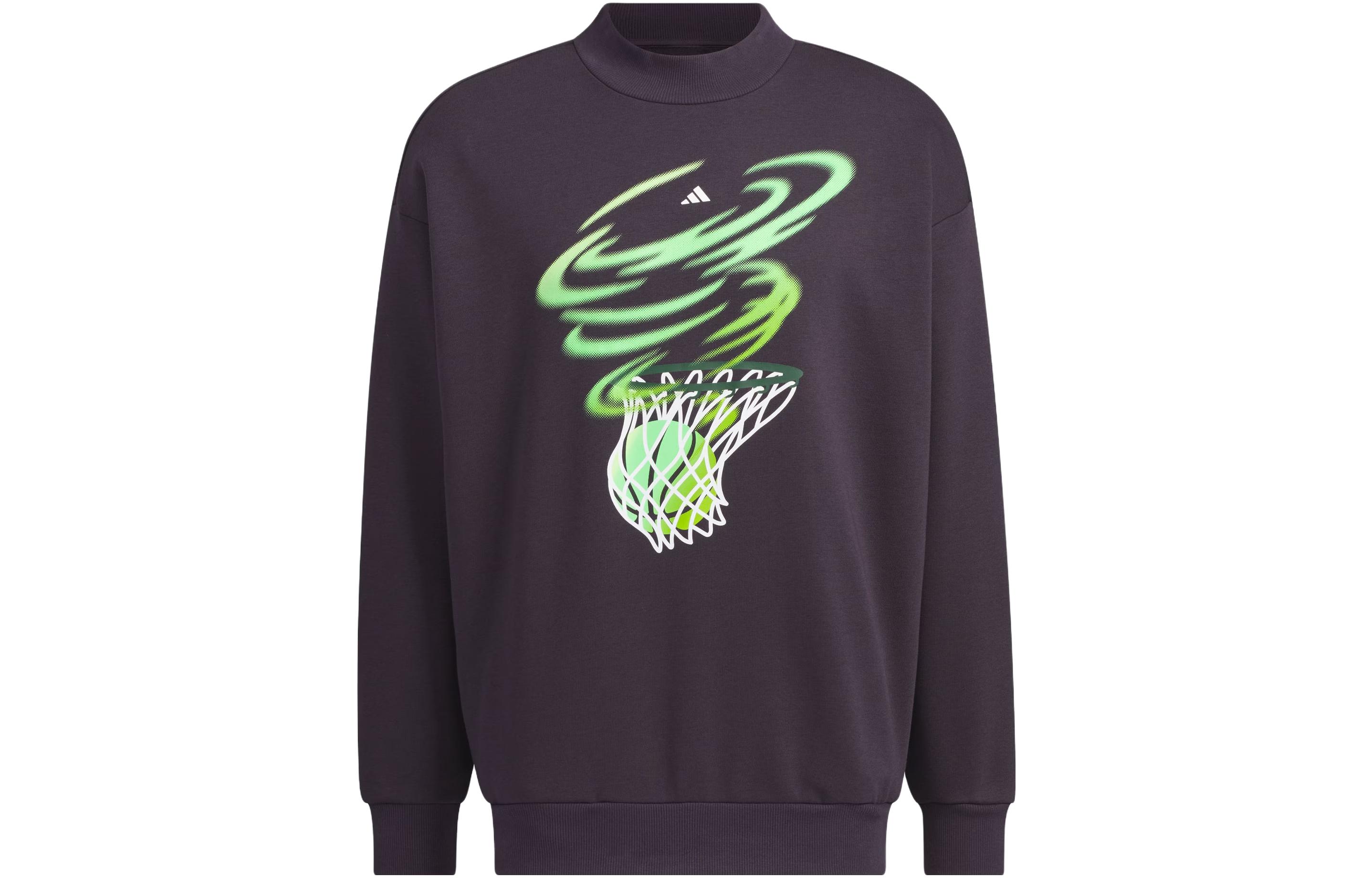 Adidas Basketball Crew Sweatshirt Unisex Black Gray JE3502 S