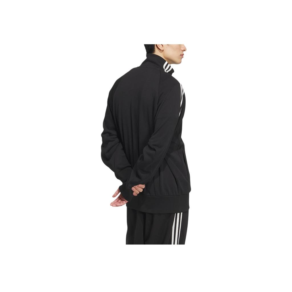 Adidas 3-Stripes Knit Track Top Retro Sports Stand Collar Casual Side Stripe Jacket Unisex Jacket Black JI6649