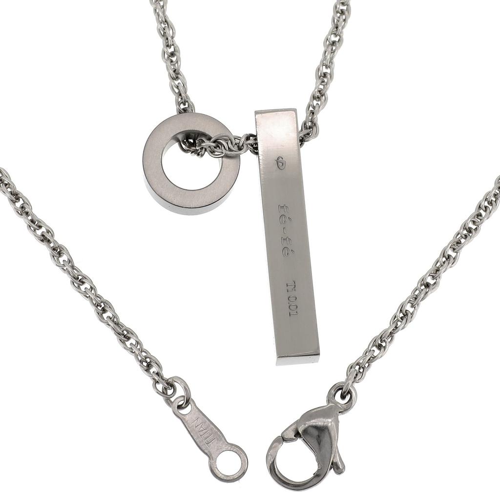 Phiten Black IP Ring Black Diamond Plate Double Parts Titanium Necklace Simple [Fefe] Fe-fe×phiten [Special Specifications]