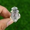Natural African Amethyst 925 Silver Promise Flower Adjustable Ring For Girls