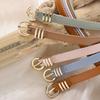 Width 1.4Cm Fashion Simple Women'S Belt Versatile Dress Jeans Accessories Girdle Gothic Retro Gold Pin Buckle Thin Waistband