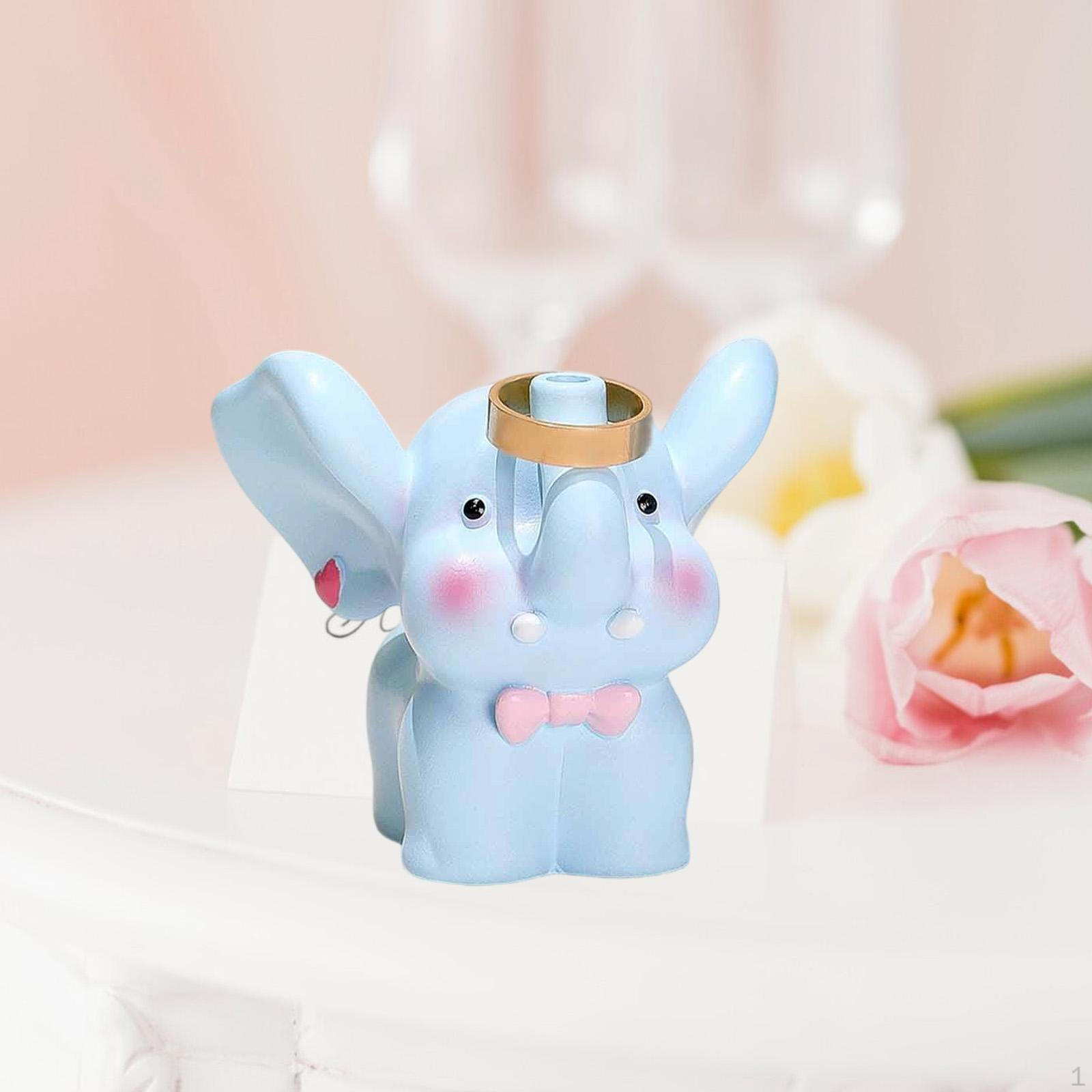 

Small Elephant Statue Animal Sculpture Artwork Desk Cute Collection Ornament Resin Miniature синій