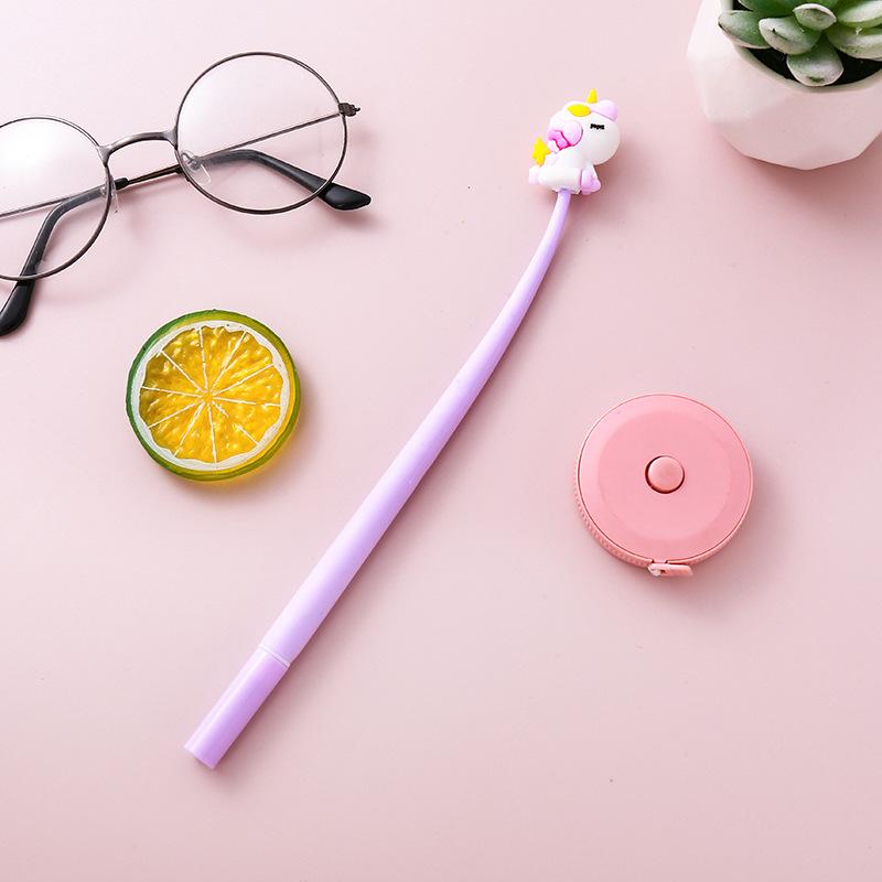 

Снова в школу 10 шт. 0,5 мм Мультяшная милая форма единорога Ручка-роллер Нейтральная ручка, Милый стиль Прочная Школа Учеба Ручка на водной основе для награждения учеников purple10pcs