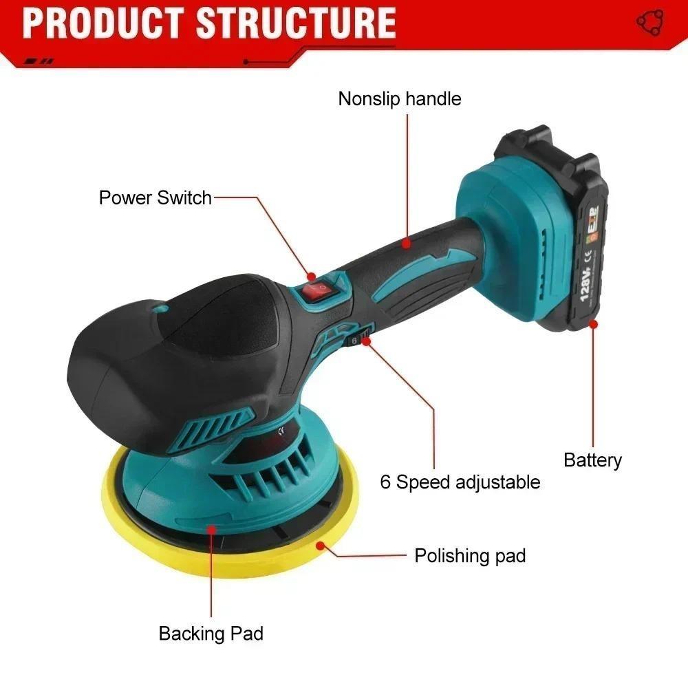 7000RPM Cordless Automobile Polishing Sealing Glaze Machine Portable Auto Waxing Power Tool Electric Car Polisher