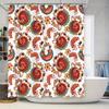 Vintage Paisley Bath Shower Curtain Extra Large Size Decorative Waterproof Fabric Printing Red Floral Design Home Decoration Bat