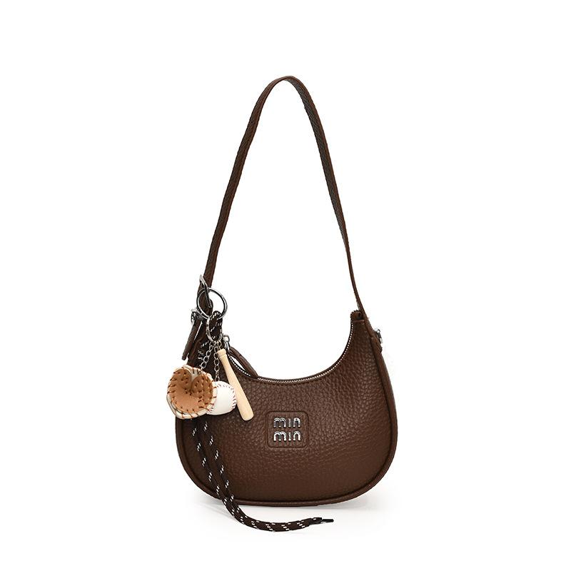 Retro dumpling bag small bag women's 2025 new crescent moon bag autumn and winter commuting one shoulder messenger bag hand carry armpit bag
