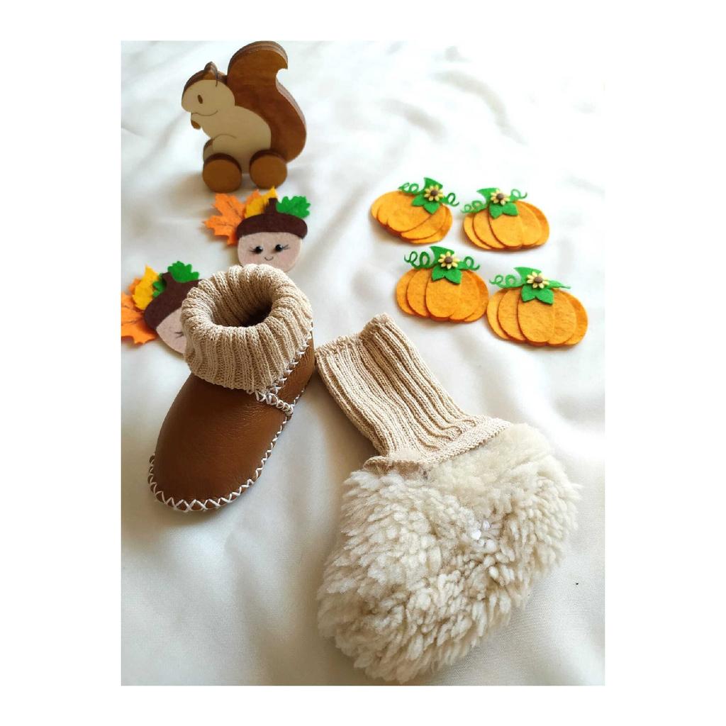 Cizme pentru bebeluși din piele de miel autentică ecologică Cizme pentru bebeluși Pantofi pentru bebeluși