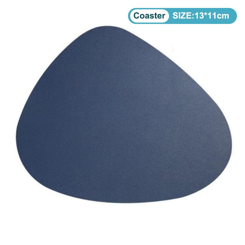 Double-Sided Pu Leather Placemat Teacup Coasters Waterproof And Oil-Proof Table Mats Western Restaurant Heat-Insulating Mats