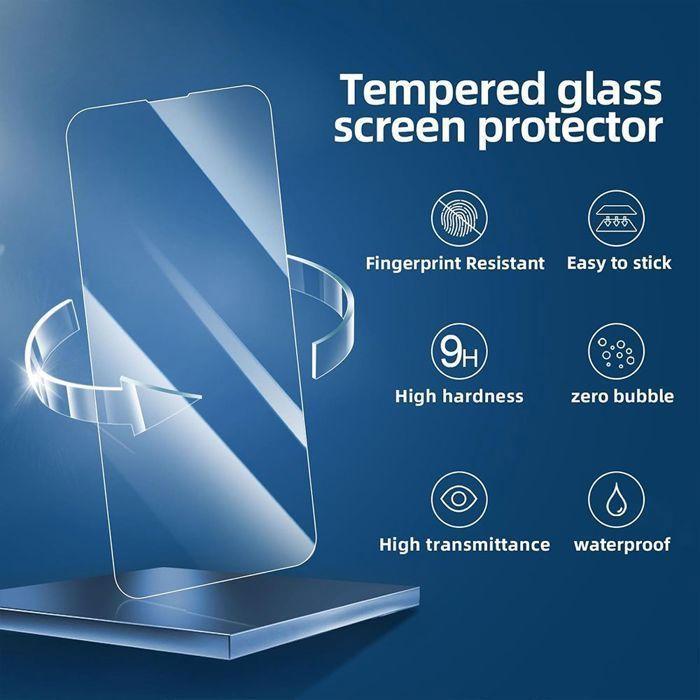 Film de protection en verre trempé - pour iPhone 16e - Pack de 2 - Résistant aux rayures - Installation facile - 9H