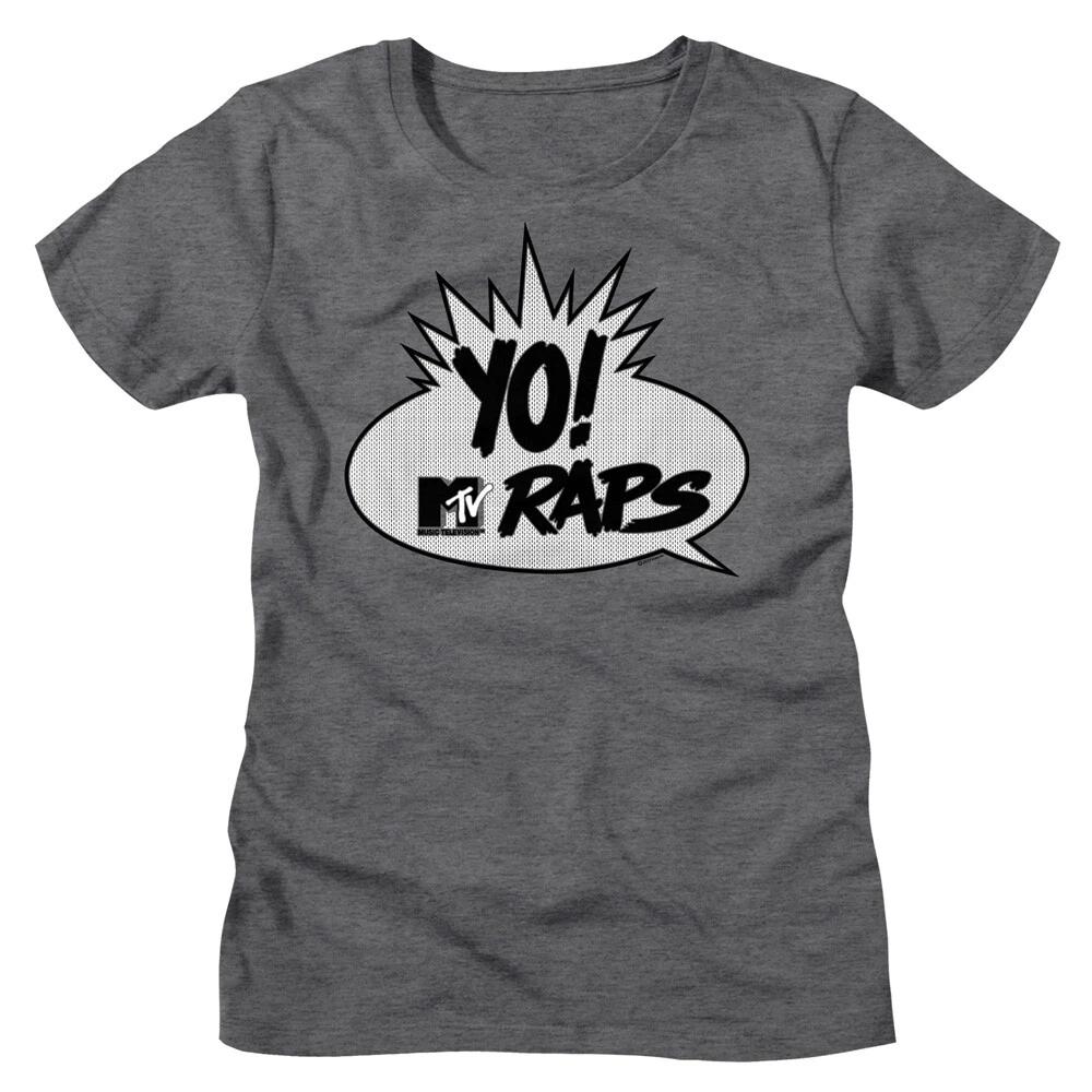MTV 80 s Music Television Yo MTV Raps Black & White Logo Women s T Shirt 4XL