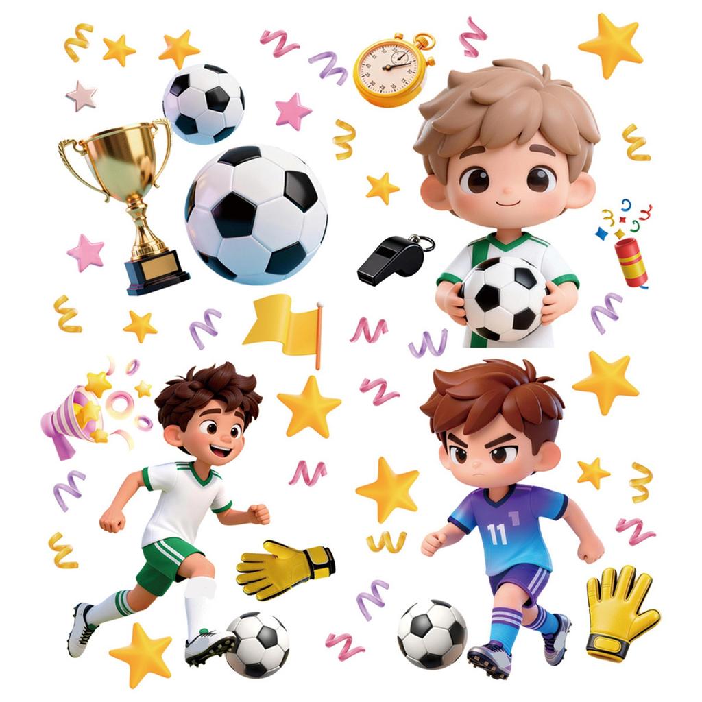 Statische Aufkleber Cartoon Kinderfußball Dekorative Wandaufkleber