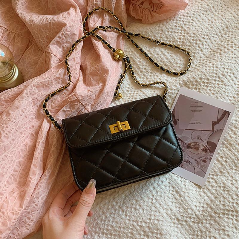 Vintage Inspired Pu Leather Shoulder Bag For Women Fashionable Small Crossbody Handbag чёрный