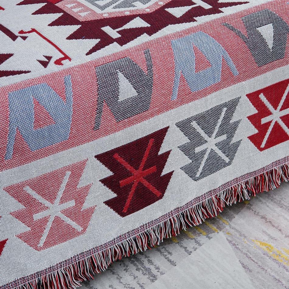 Doppelseitig gestrickte Sofadecke aus Faden, amerikanischer Stil, geometrisches Muster, Handtuch für Zweisitzer, Bezüge für das Wohnzimmer