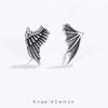Retro Asymmetric Earrings Angel Demon Wing Earrings Female Classic Stud Earrings