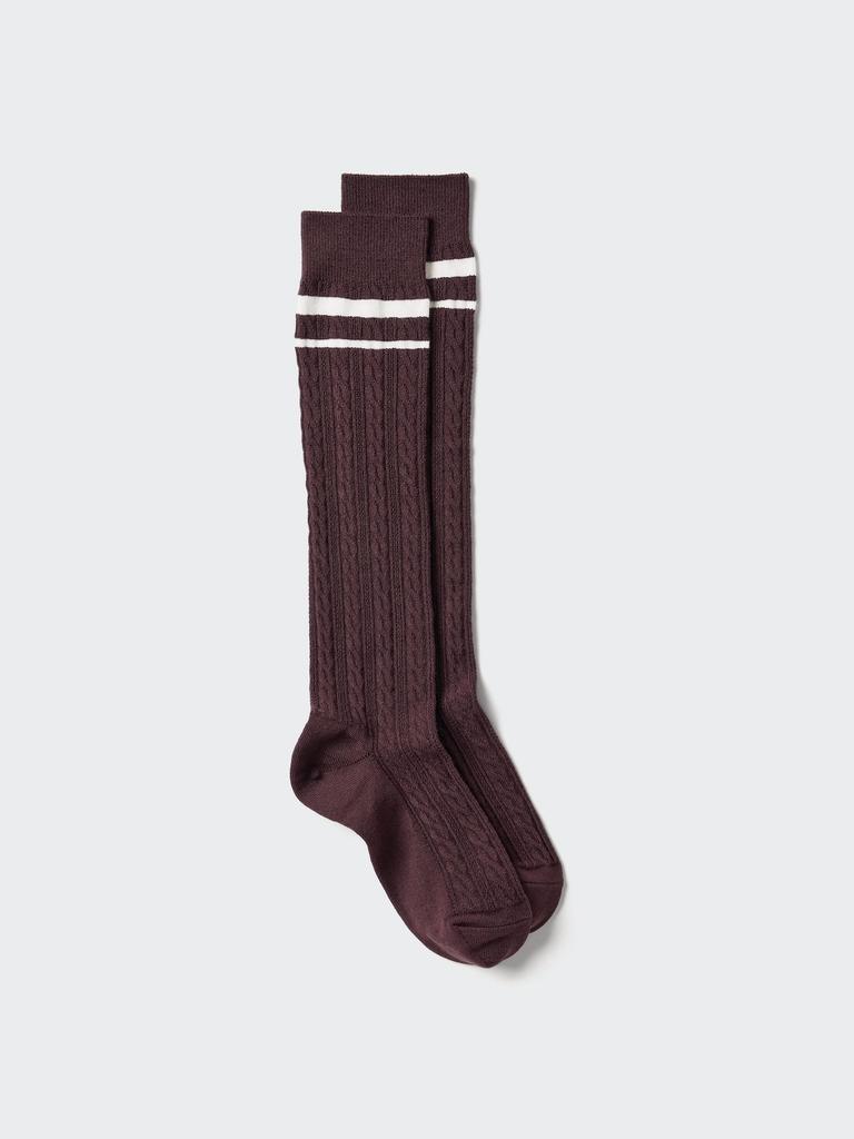 Uniqlo Heattech Hi Socks  Cable Line 