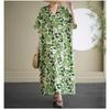 2025 Summer Floral Vacation Style Travel V-Neck Vintage Long Flesh Covering Dresses