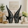 Modern Minimalist Black Bubble Fish Art Figure|Beautiful Home Decor-(Set of 2 Pc,Black)