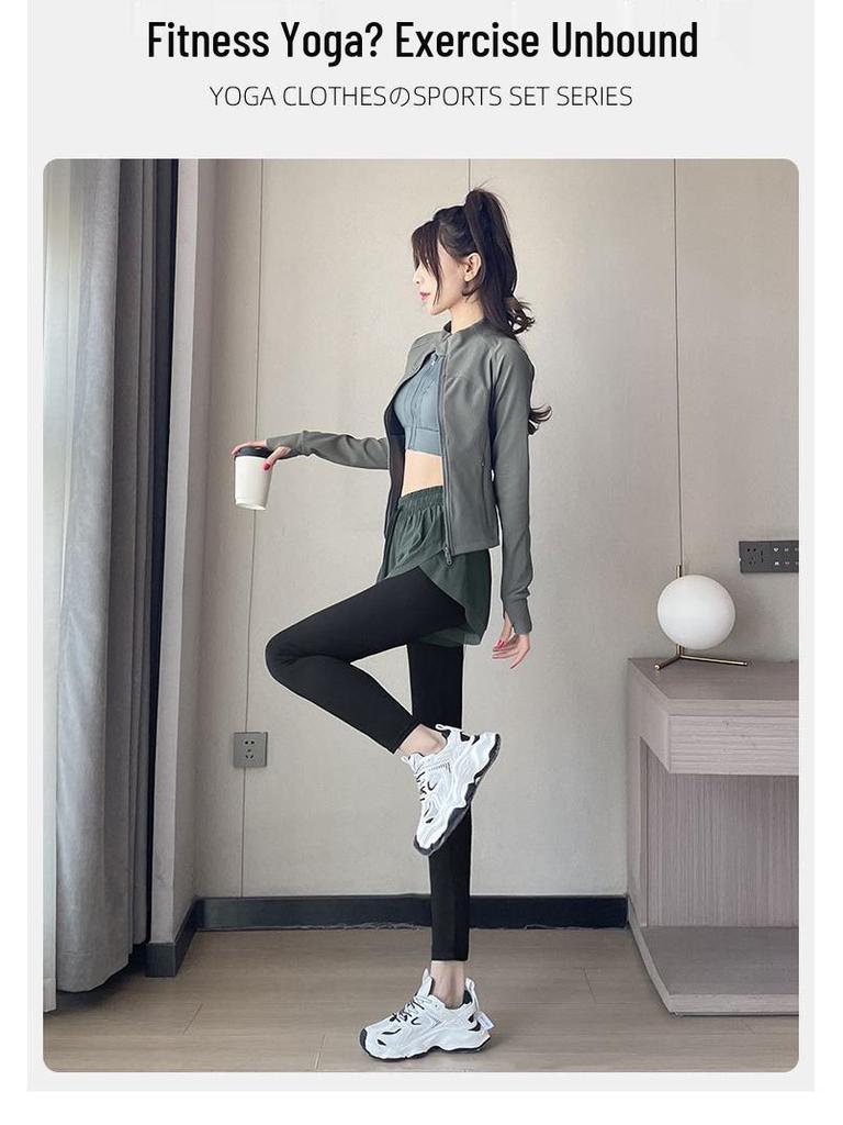 Women's High-End Yoga and Climbing Outfit - 3-Piece Set for Autumn/Winter 2024